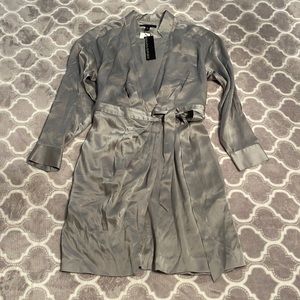 🔥Zimmerman inspired Banana Republic gray silk wrap dress 0P (XS)